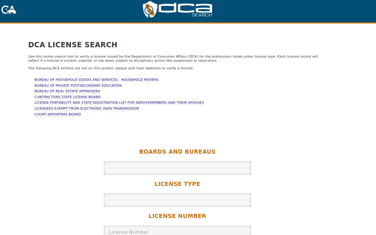 Twentynine Palms residents directory California professional license search