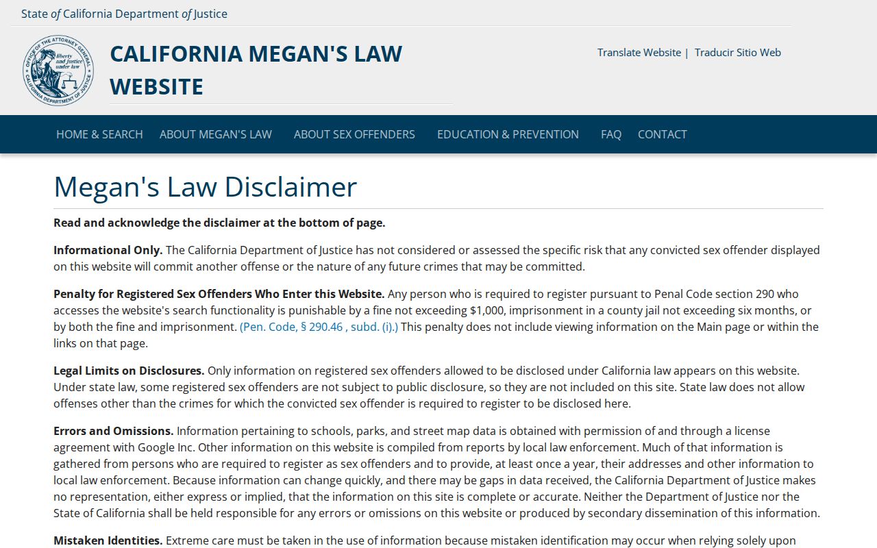 Twentynine Palms resident lookup California Megan's Law search