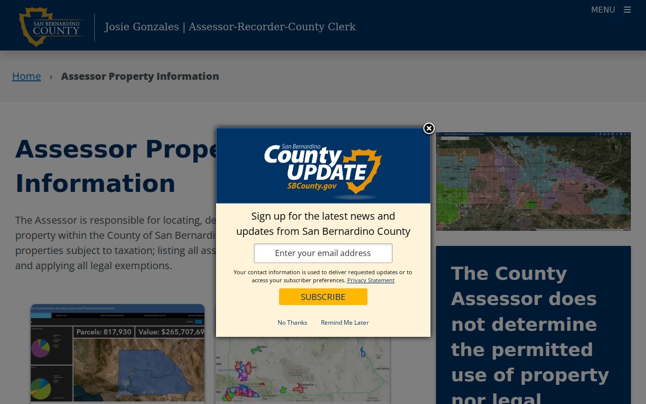 Twentynine Palms street directory assessor property information